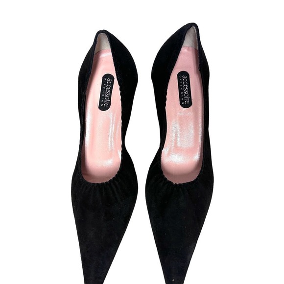 Accessoire Diffusion Paris Heels Black Suede New In Box 2005 37.5/7.5 Stiletto - Picture 1 of 9